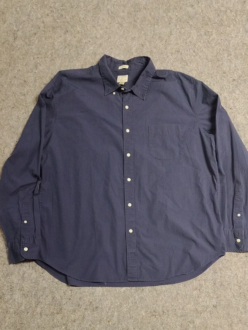 Mens J. Crew Navy Button Down Shirt Classic Fit Secret Wash Size XXL Stretch